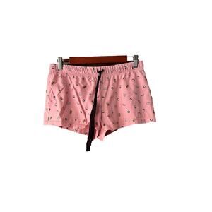 Jenni Intimates Women's Fruit Print Lounge Pajama Shorts Drawstring Pink Size S
